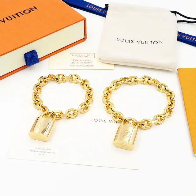 Louis Vuitton Padlock Bracelet or rose or jaune argent bracelets en métal 5