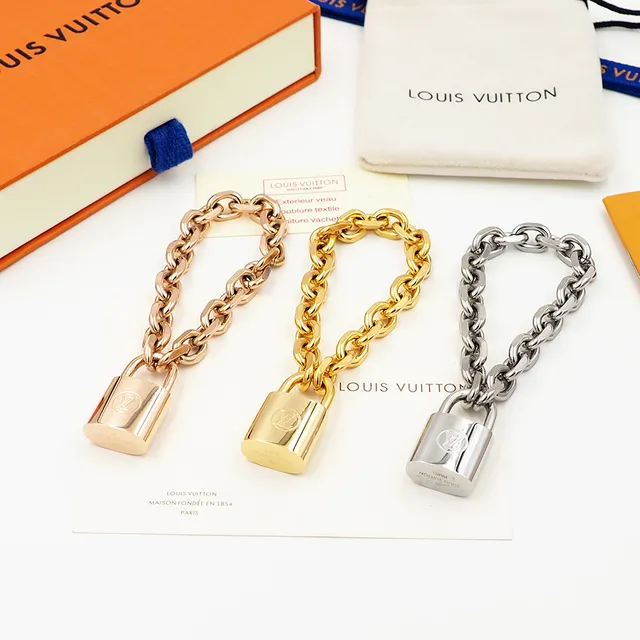 Louis Vuitton Padlock Bracelet or rose or jaune argent bracelets en métal 8
