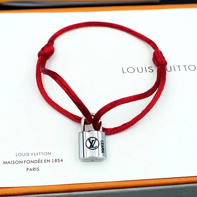 Louis Vuitton Padlock Red Cord Bracelet 2