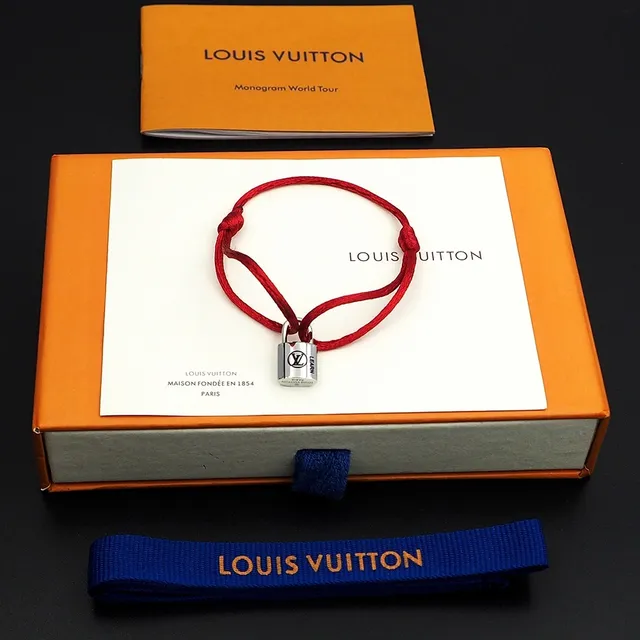 Louis Vuitton Padlock Red Cord Bracelet 4