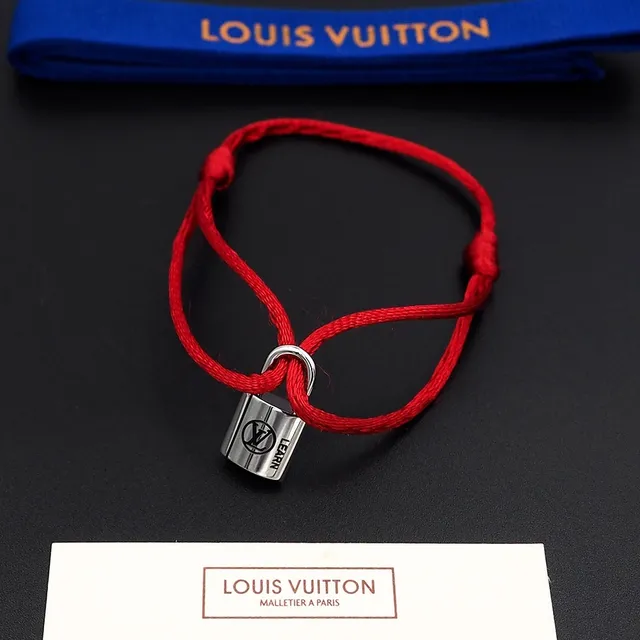 Louis Vuitton Padlock Red Cord Bracelet 6