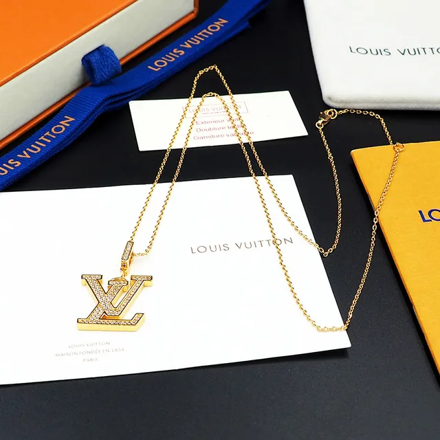 Louis Vuitton Pavé LV Monogram Pendant Necklace 5