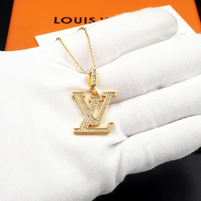Louis Vuitton Pavé LV Monogram Pendant Necklace 6