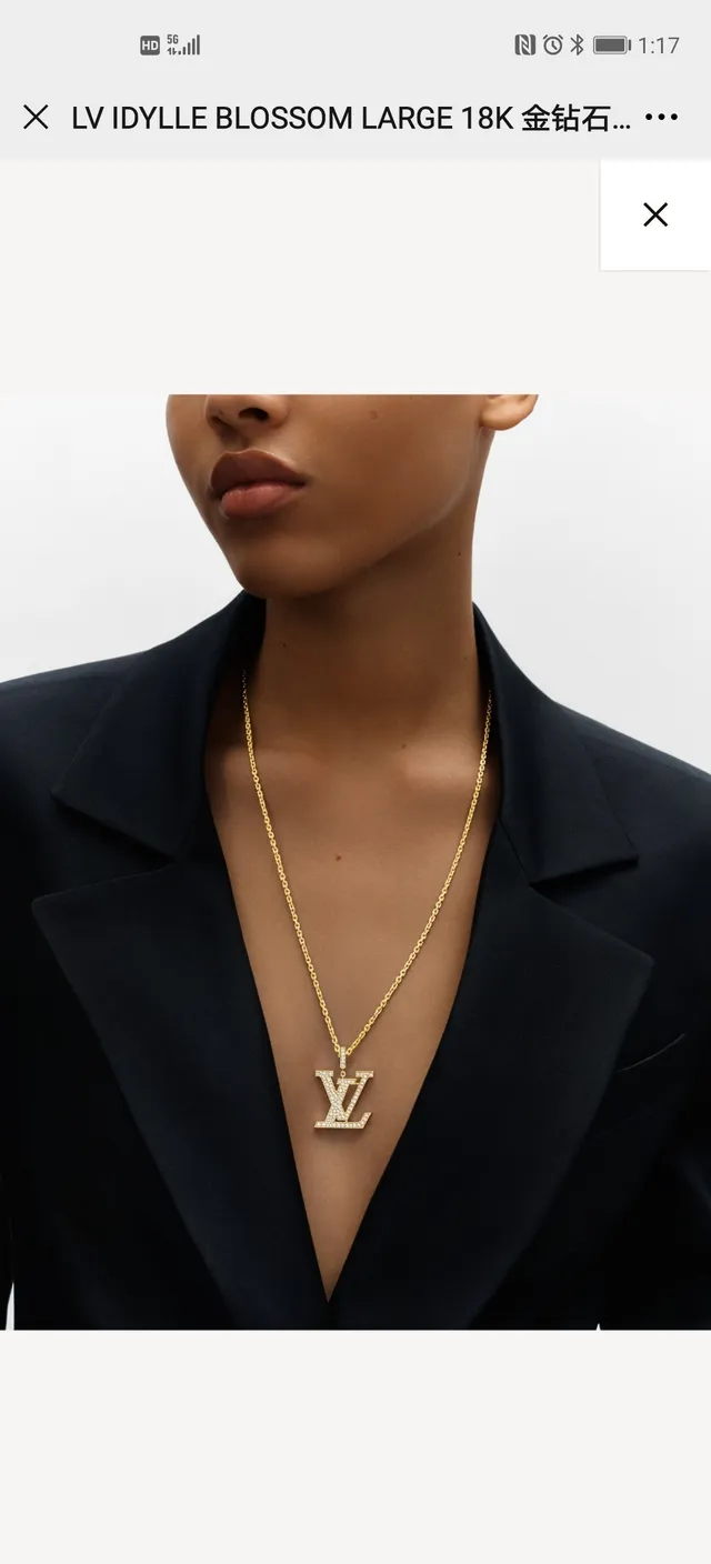 Louis Vuitton Pavé LV Monogram Pendant Necklace 7