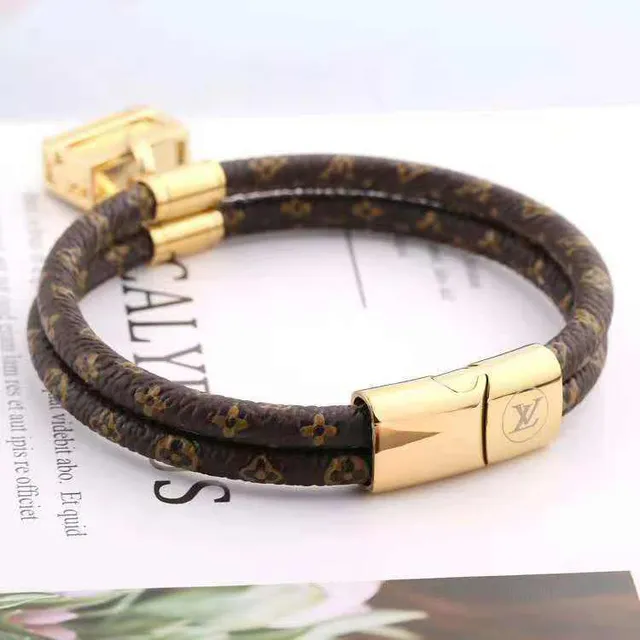 Louis Vuitton Petite Malle Trunk Charm Double-Wrap Monogram Bracelet 4