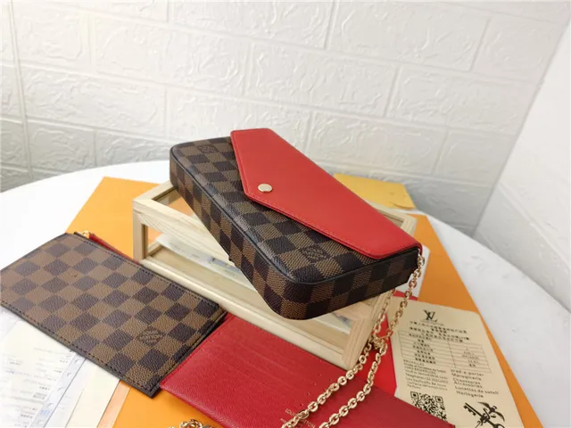 Louis Vuitton Pochette Accessoires Brown Red Envelope-Flap Monogram Print Long Wallet 6