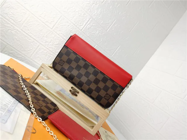 Louis Vuitton Pochette Accessoires Brown Red Envelope-Flap Monogram Print Long Wallet 7