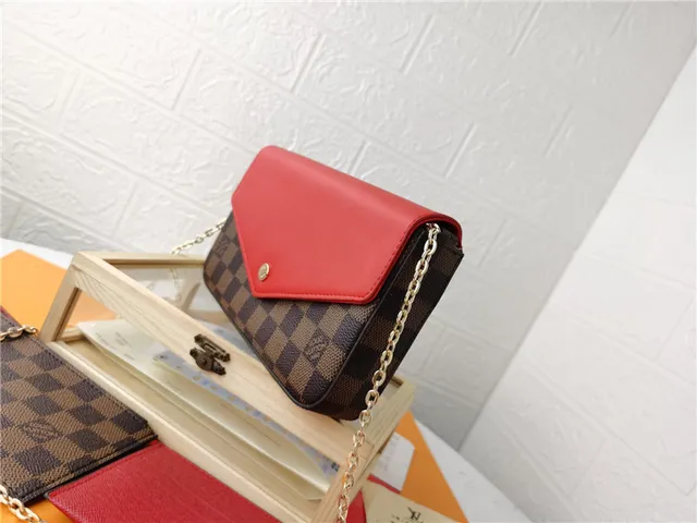 Louis Vuitton Pochette Accessoires Brown Red Envelope-Flap Monogram Print Long Wallet 8