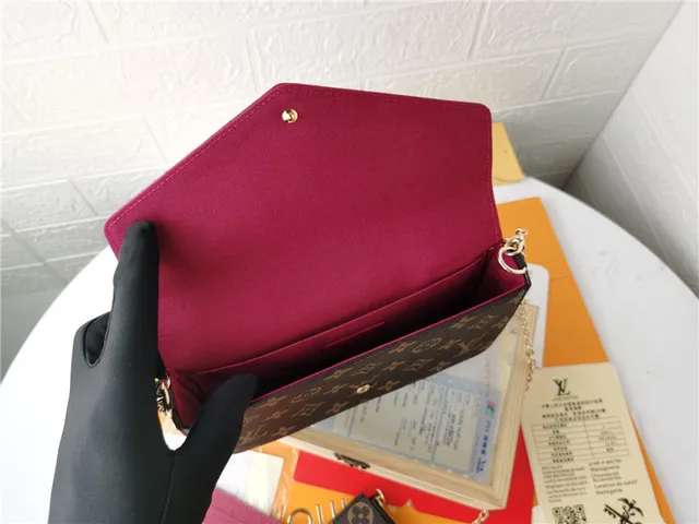 Louis Vuitton Pochette Accessoires Brown Red Envelope-Flap Monogram Print Long Wallet 19