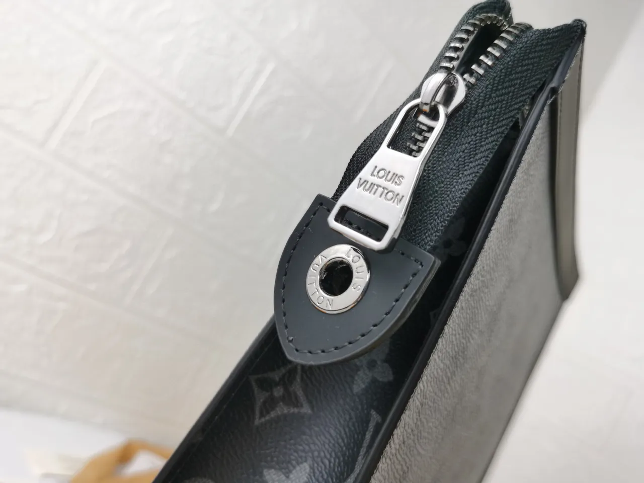 Louis Vuitton Pochette Accessoires Charcoal Gray Monogram Eclipse Envelope Clutch 3