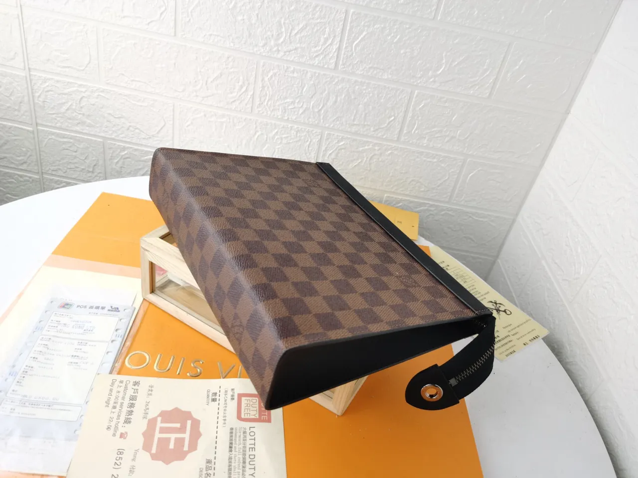 Louis Vuitton Pochette Accessoires Charcoal Gray Monogram Eclipse Envelope Clutch 15