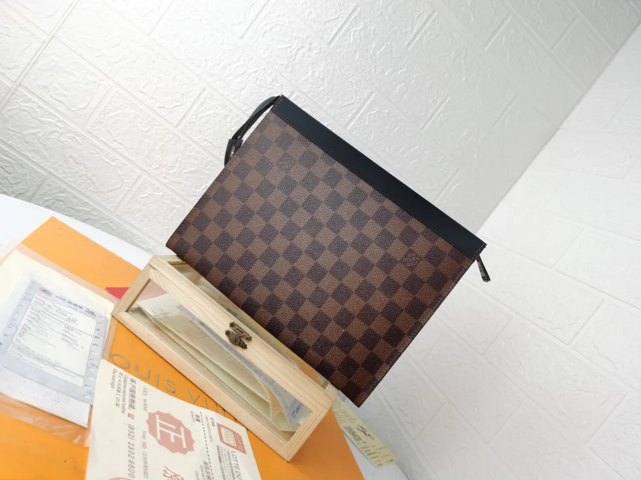 Louis Vuitton Pochette Accessoires Charcoal Gray Monogram Eclipse Envelope Clutch 17