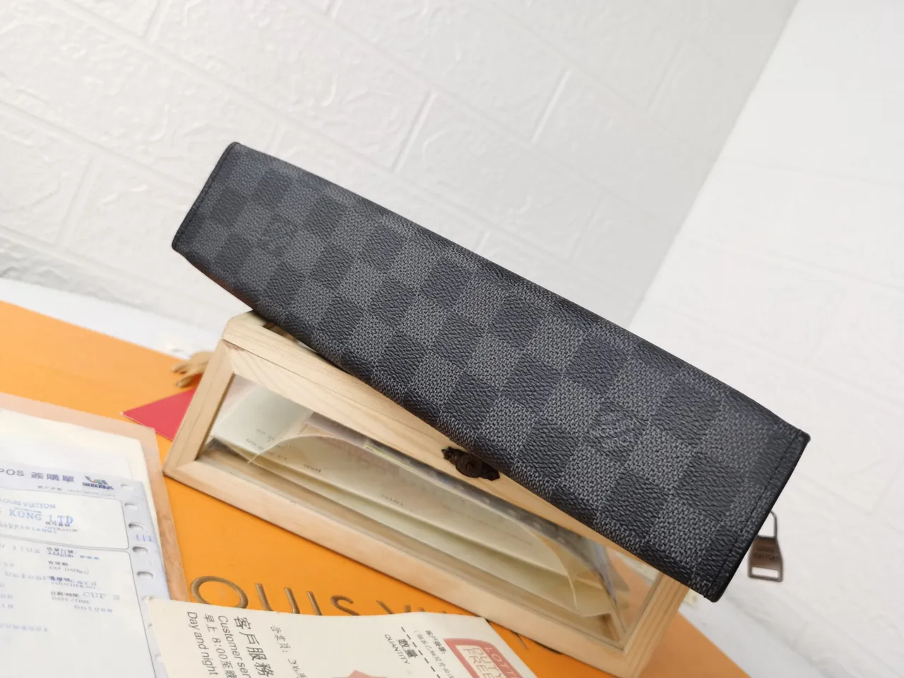 Louis Vuitton Pochette Accessoires Charcoal Gray Monogram Eclipse Envelope Clutch 22