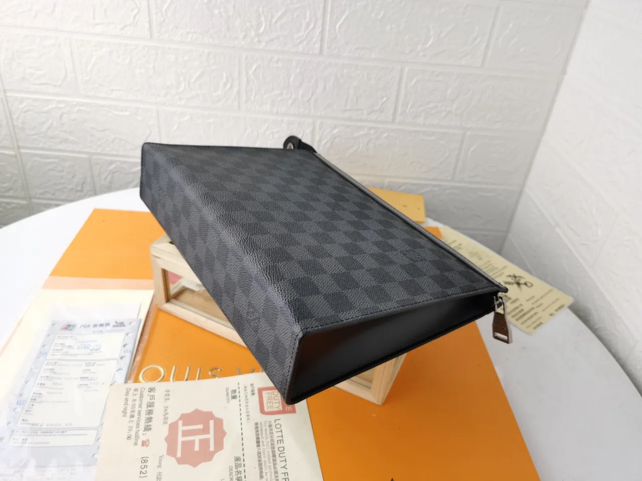 Louis Vuitton Pochette Accessoires Charcoal Gray Monogram Eclipse Envelope Clutch 24
