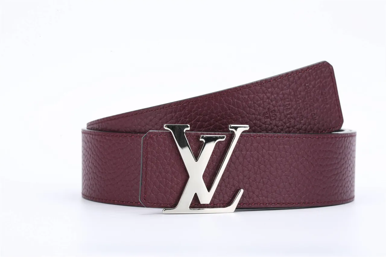 Louis Vuitton 可逆皮带 酒红色 黑色 纹理粒面皮革 皮带 6