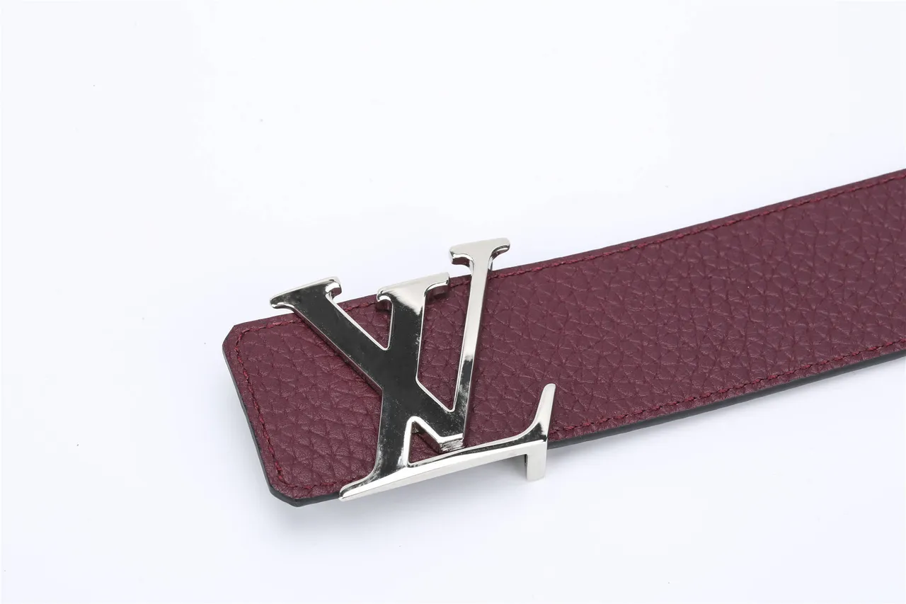 Louis Vuitton 可逆皮带 酒红色 黑色 纹理粒面皮革 皮带 9