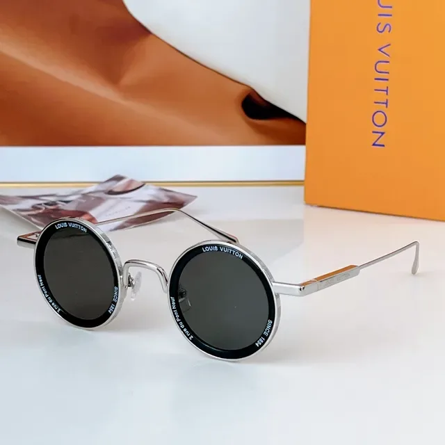 Louis Vuitton Round Metal Gradient Purple Sunglasses 5