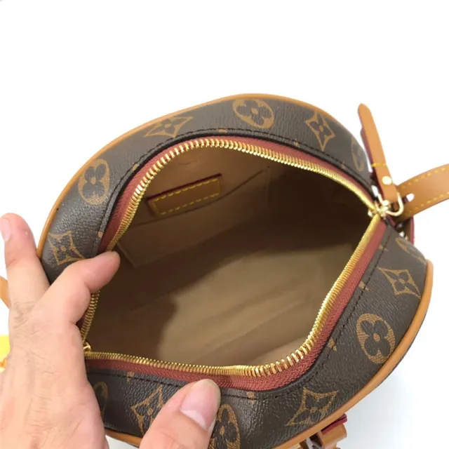 Louis Vuitton Round Monogram Canvas Tan Leather Crossbody Bag 3