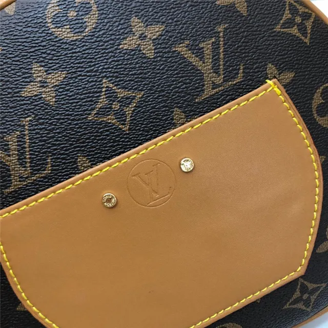 Louis Vuitton Round Monogram Canvas Tan Leather Crossbody Bag 4