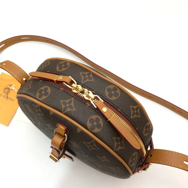 Louis Vuitton Round Monogram Canvas Tan Leather Crossbody Bag 5