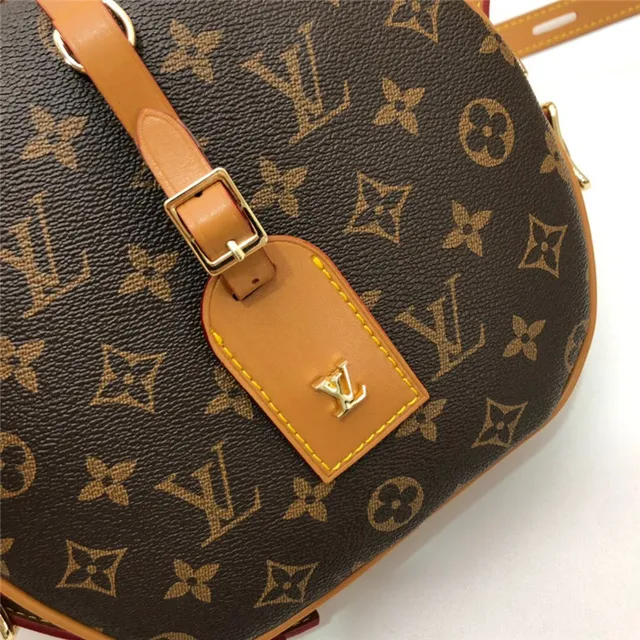 Louis Vuitton Round Monogram Canvas Tan Leather Crossbody Bag 7