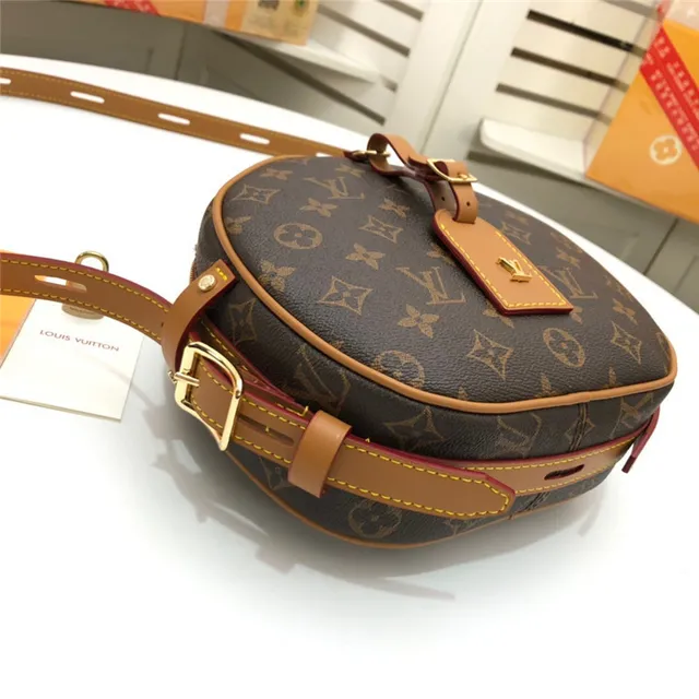 Louis Vuitton Round Monogram Canvas Tan Leather Crossbody Bag 8