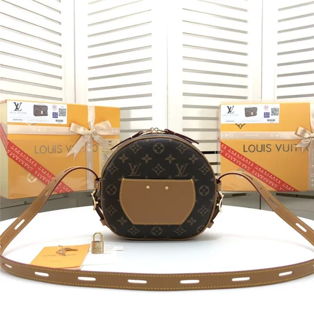Louis Vuitton Round Monogram Canvas Tan Leather Crossbody Bag 9