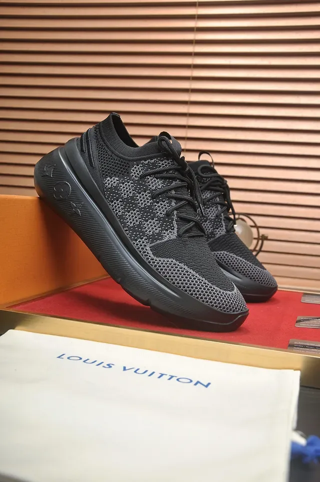 Louis Vuitton Run Away Black Monogram Knit Lifestyle Sneakers 4