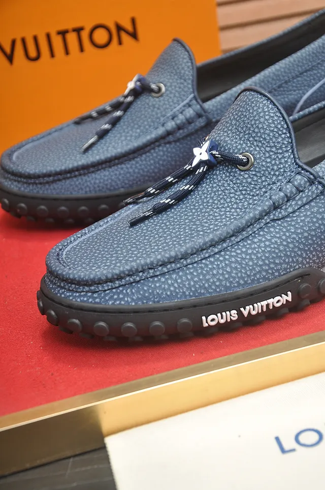 Louis Vuitton Run Away Blue Gray Textured Loafers 2