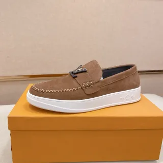 Louis Vuitton Run Away Loafer Brown Suede Platform Loafers