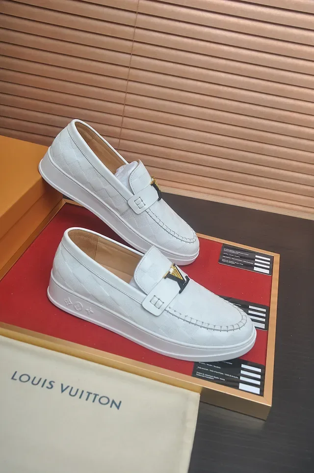 Louis Vuitton Run Away Loafer White Quilted Leather Loafers 4