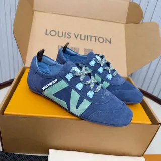Louis Vuitton Run Away Navy and Mint Green Suede Lifestyle Sneakers