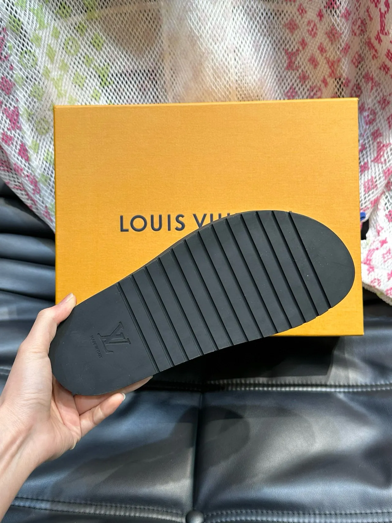 Louis Vuitton Run Away Slide Monogram Print Zipper Slippers 5