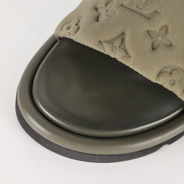 Louis Vuitton Run Away Slides Olive Green and Black Slippers 5