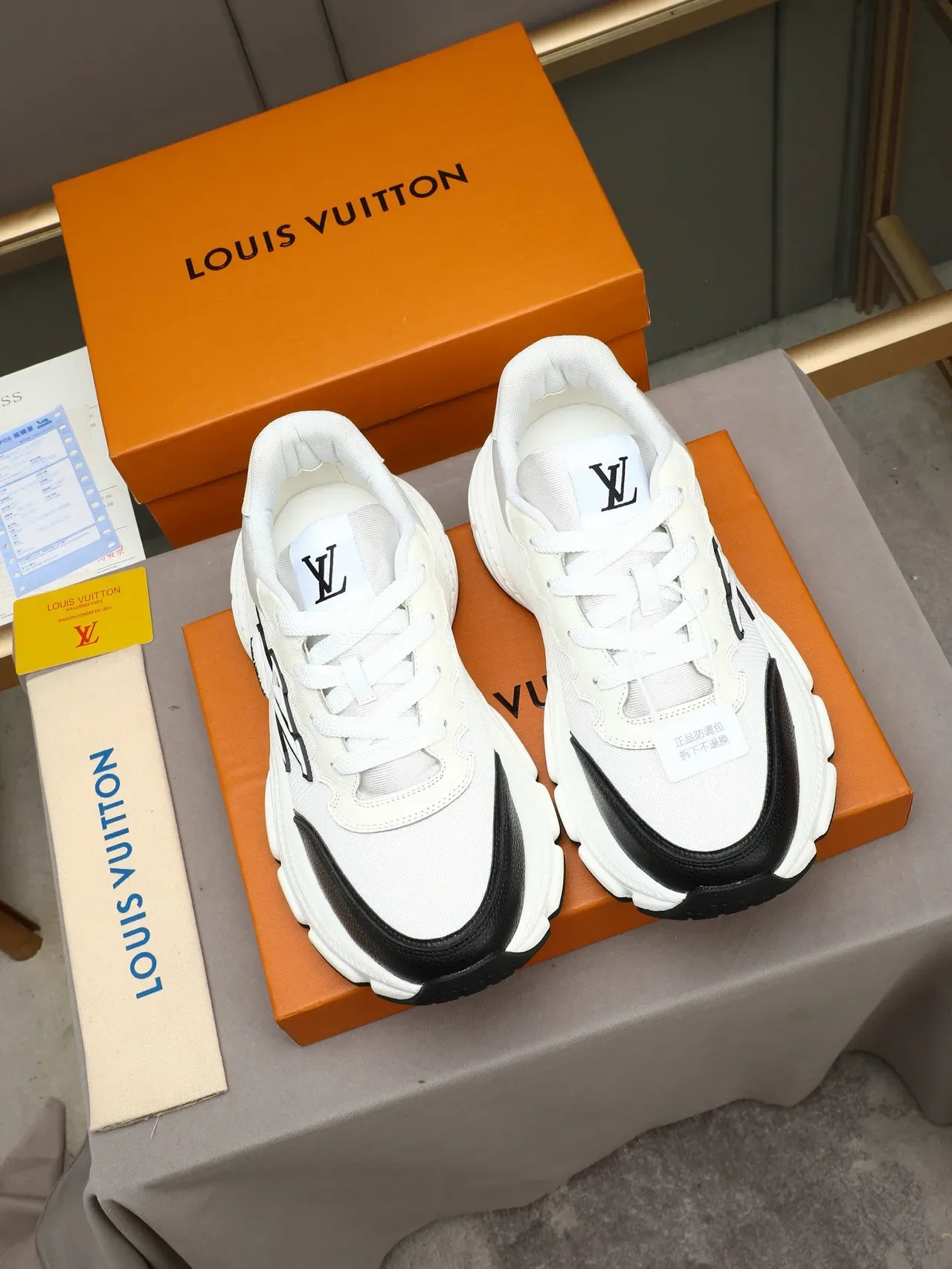 Louis Vuitton Run Away White and Black Chunky Sneakers 2