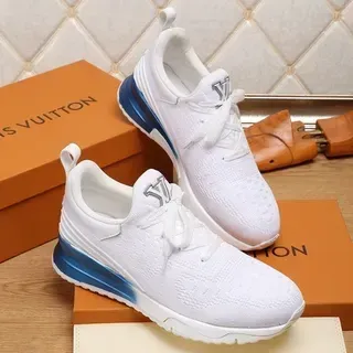 Louis Vuitton Run Away Zapatillas Lifestyle Blancas Azules De Punto Superior Transparente Cage Para Talón