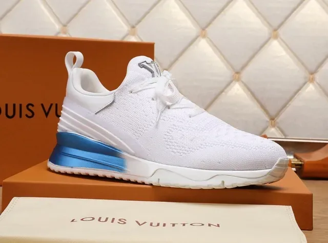 Louis Vuitton Run Away White Blue Knit Upper Transparent Heel Cage Lifestyle Sneakers 2
