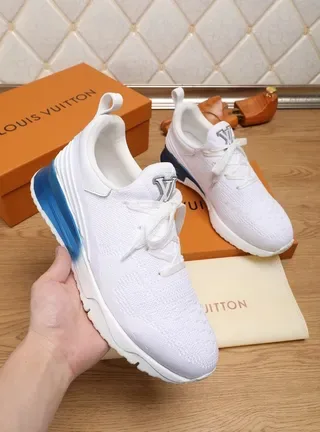 Louis Vuitton Run Away White Blue Knit Upper Transparent Heel Cage Lifestyle Sneakers 3