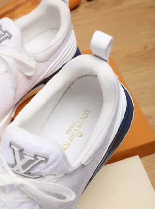 Louis Vuitton Run Away White Blue Knit Upper Transparent Heel Cage Lifestyle Sneakers 4