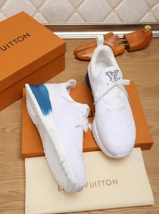 Louis Vuitton Run Away White Blue Knit Upper Transparent Heel Cage Lifestyle Sneakers 8