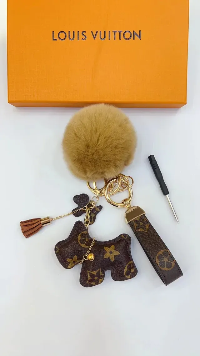 Louis Vuitton Teddy Bear Brown Beige Monogram Canvas Fur Pom-Pom Handbag 2