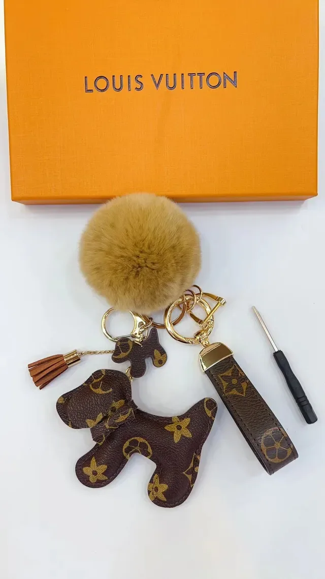 Louis Vuitton Teddy Bear Brown Beige Monogram Canvas Fur Pom-Pom Handbag 7