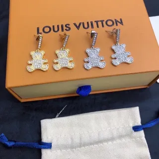 Louis Vuitton Teddy Bear Pavé Crystal Dangling Earrings