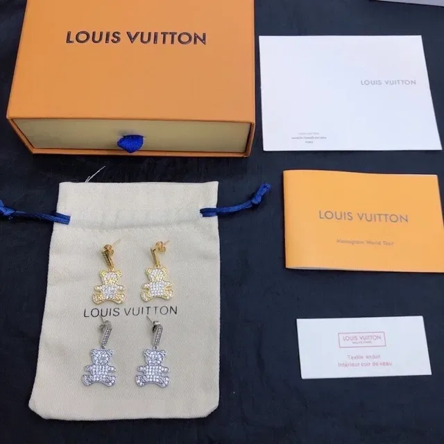Louis Vuitton Teddy Bear Pavé Crystal Dangling Earrings 8