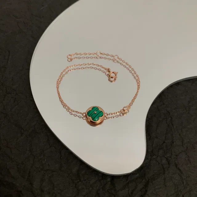 Louis Vuitton Turquoise Enamel Clover Charm Silver-Tone Bracelet 4