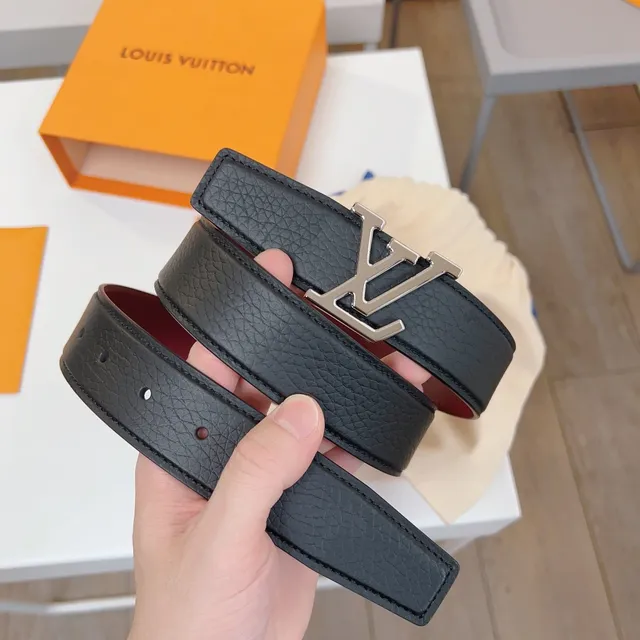 Louis Vuitton Twist Belt Reversible Black and Burgundy Leather Belt 9