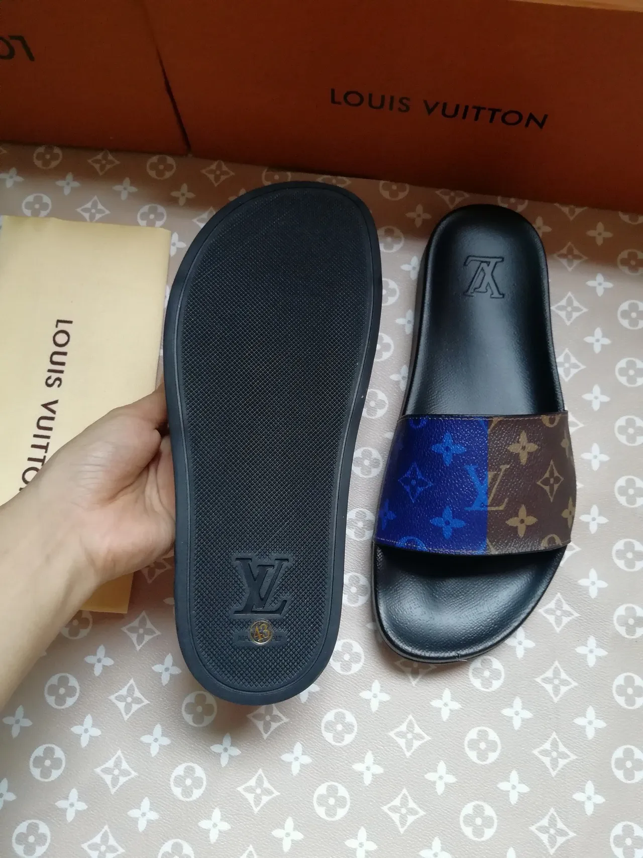 Louis Vuitton Two-Tone Monogram Slide Slippers 2