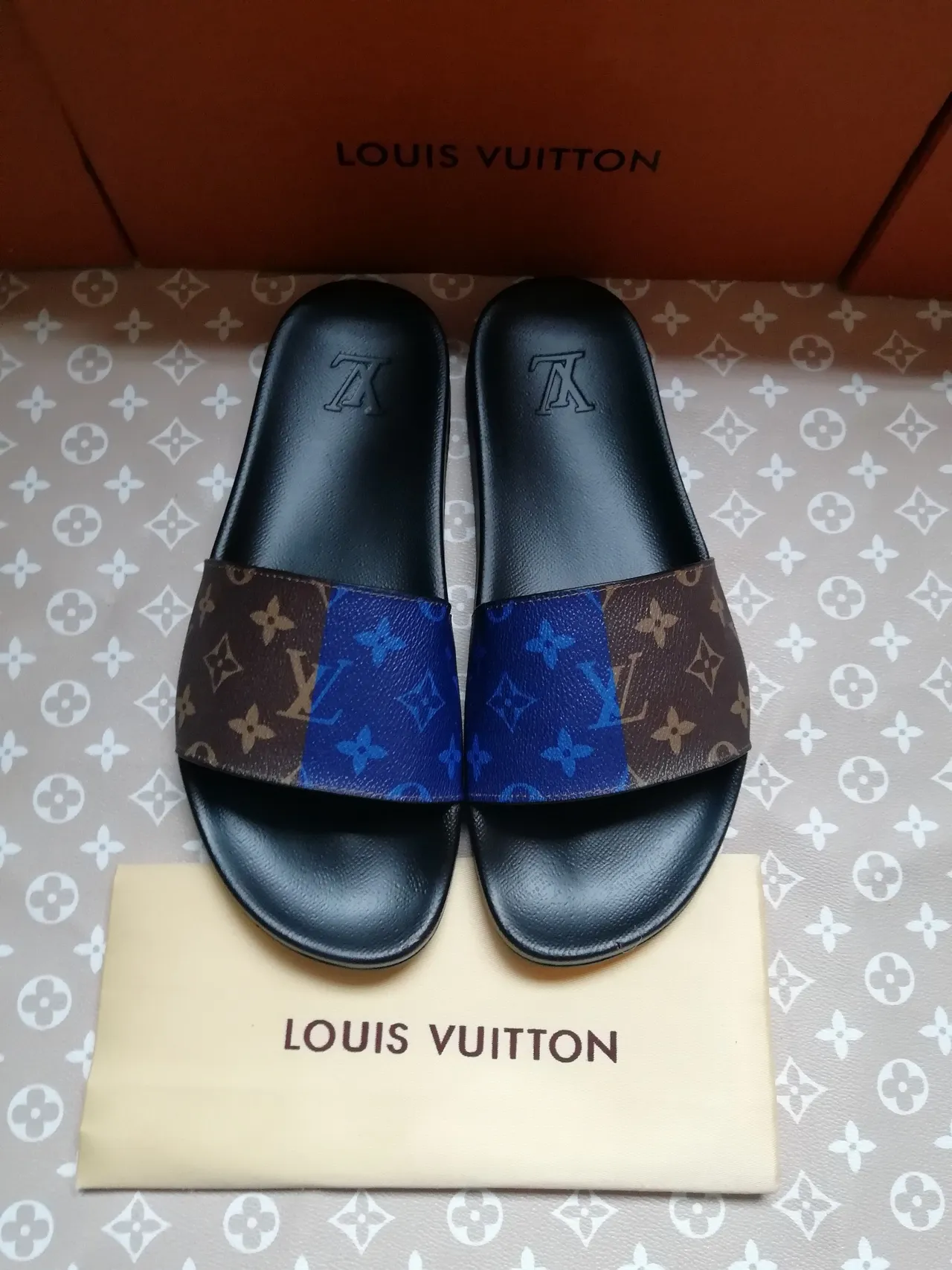 Louis Vuitton Two-Tone Monogram Slide Slippers 3