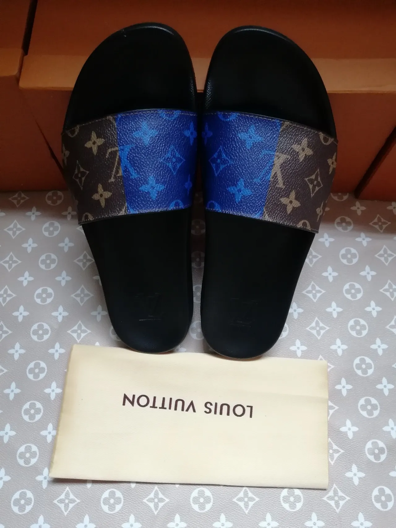Louis Vuitton Two-Tone Monogram Slide Slippers 4