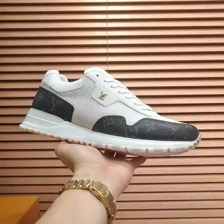 Louis Vuitton White Black Monogram Leather Panels Mesh Upper Lifestyle Sneakers
